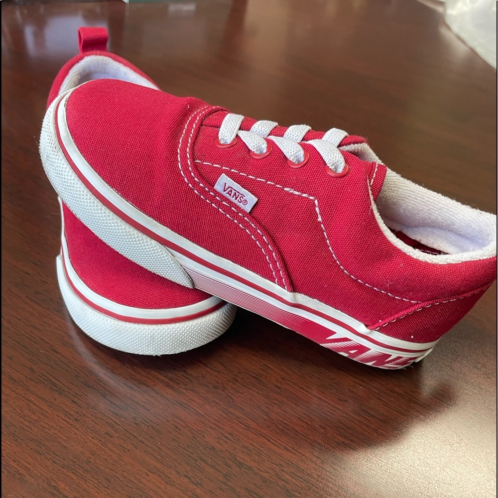Unisex - Red toddler Vans - Size 9 Like New